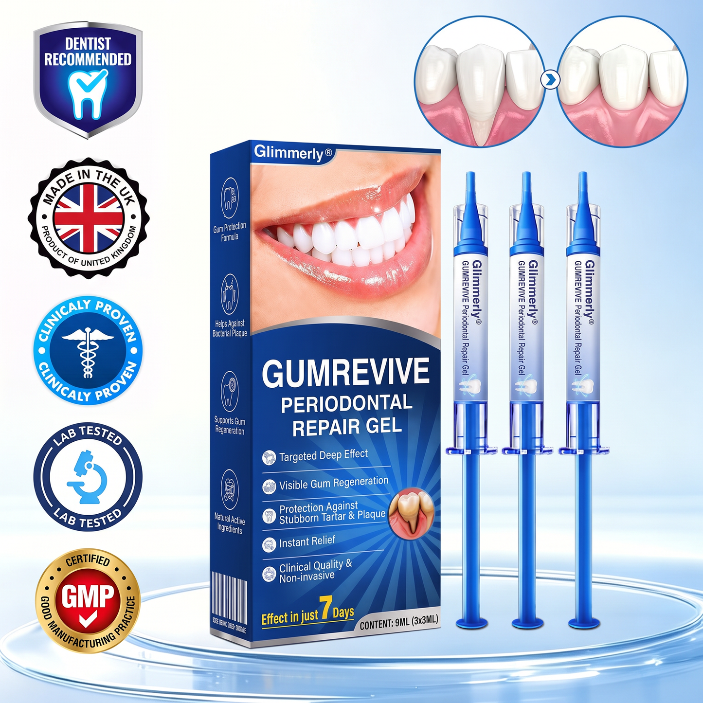 𝐆𝐥𝐢𝐦𝐦𝐞𝐫𝐥𝐲® 👀GumRevive periodontal repair gel💪